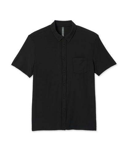Short Sleeve Strato Button Down Men's Black Shirt | Vuori discount - US 4596