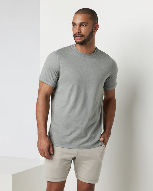 Short Sleeve Ponto Performance Tee Driftwood Heather | Vuori shop - US 4383