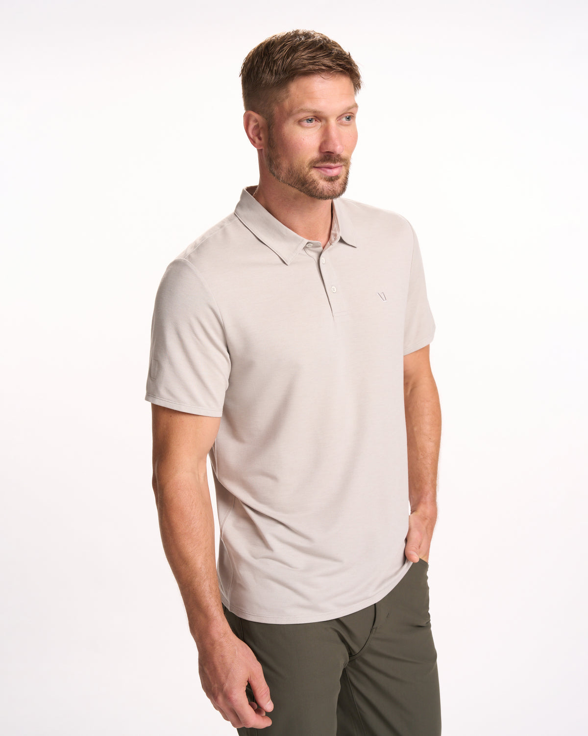 Knit Twill Polo Men's Beachsand Heather Golf Polo | Vuori sale - US 2224
