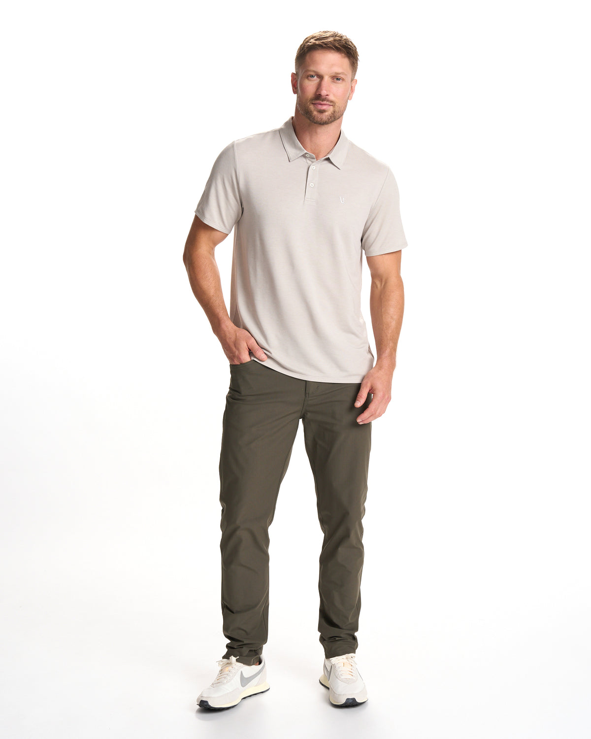 Knit Twill Polo Men's Beachsand Heather Golf Polo | Vuori sale - US 2224