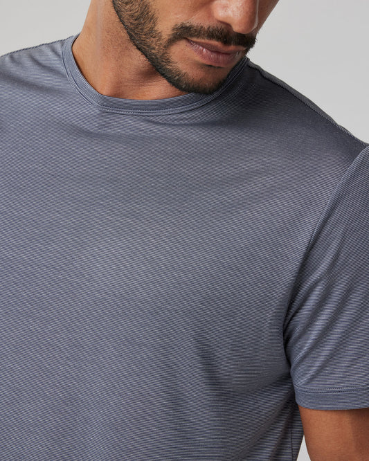 Short Sleeve Marina Stripe Tee Dark Pewter Run Shirt | Vuori sale - US 4869