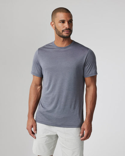Short Sleeve Marina Stripe Tee Dark Pewter Run Shirt | Vuori sale - US 4869