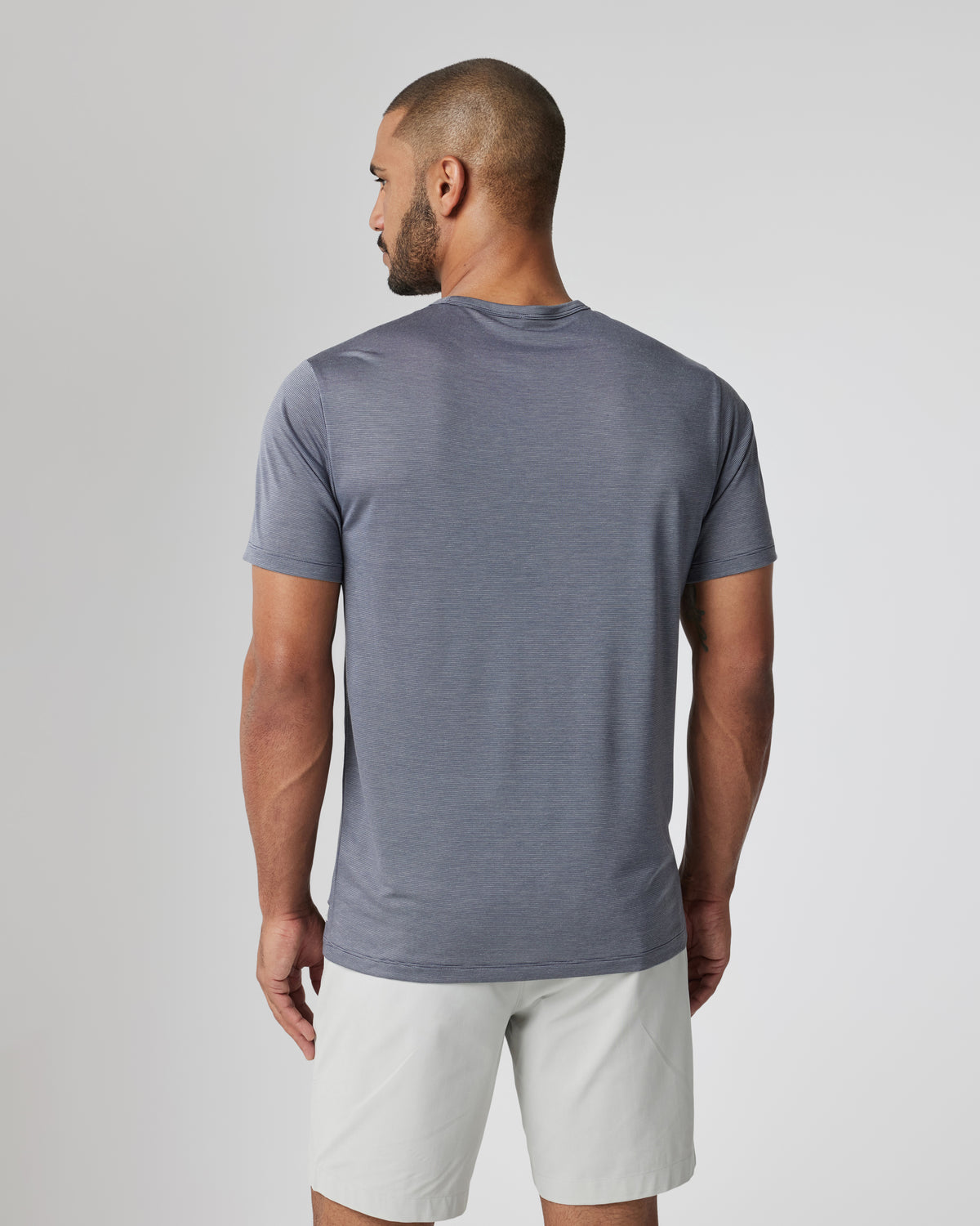 Short Sleeve Marina Stripe Tee Dark Pewter Run Shirt | Vuori sale - US 4869