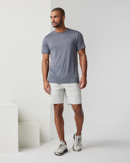 Short Sleeve Marina Stripe Tee Dark Pewter Run Shirt | Vuori sale - US 4869
