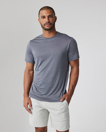 Short Sleeve Marina Stripe Tee Dark Pewter Run Shirt | Vuori sale - US 4869