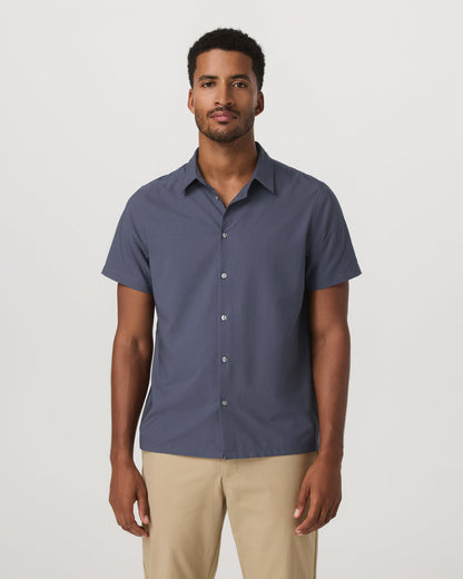 Short Sleeve Manhattan Button Down Men's Azure Shirt | Vuori for sale - US 6600
