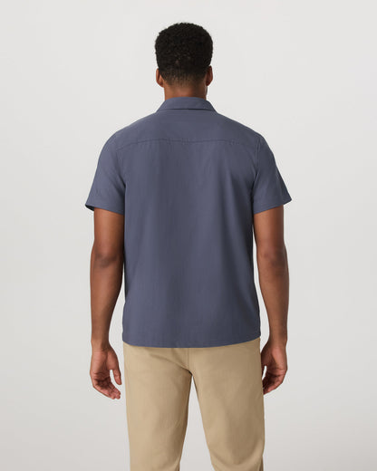 Short Sleeve Manhattan Button Down Men's Azure Shirt | Vuori for sale - US 6600