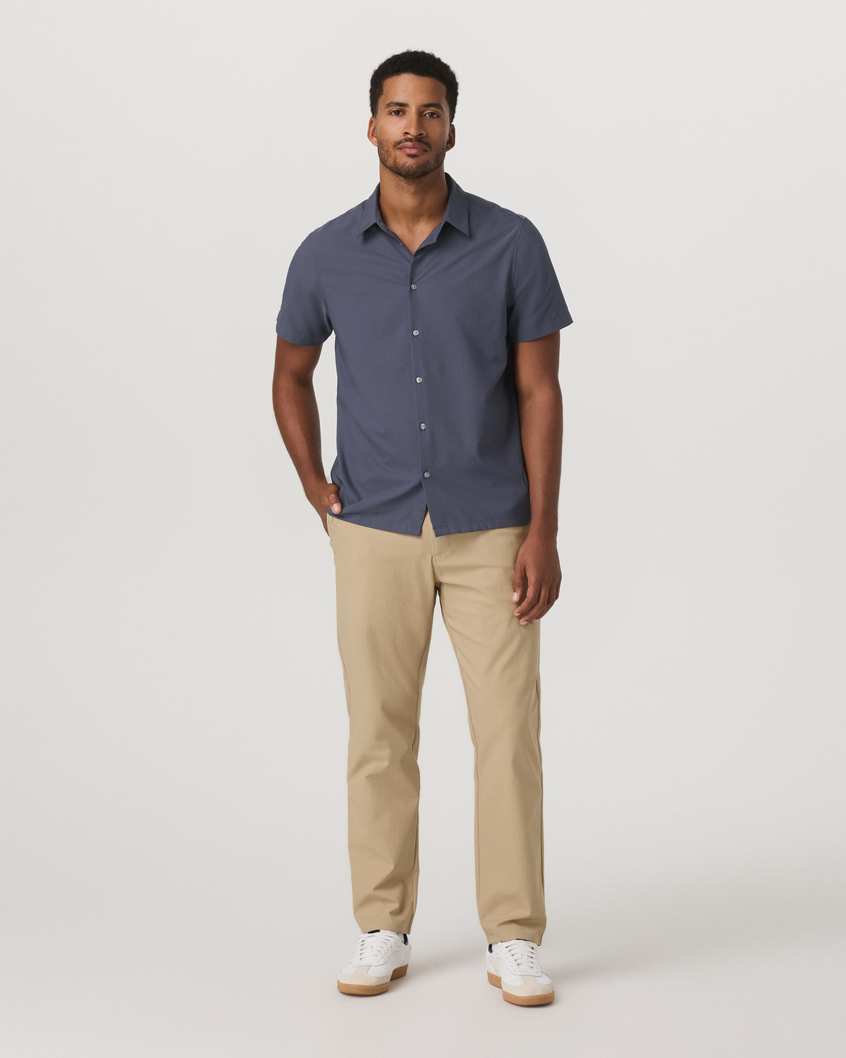 Short Sleeve Manhattan Button Down Men's Azure Shirt | Vuori for sale - US 6600