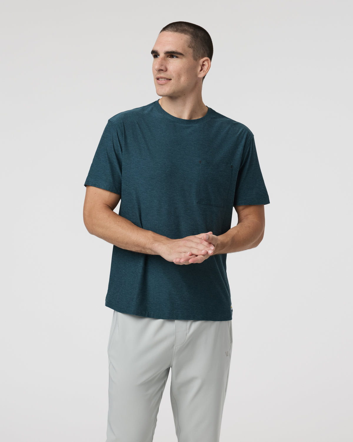 Short Sleeve Strato Pocket Tee - Relaxed Fit Light Deep Sea Heather | Vuori online - US 9299