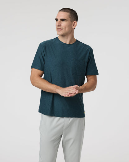 Short Sleeve Strato Pocket Tee - Relaxed Fit Light Deep Sea Heather | Vuori online - US 9299