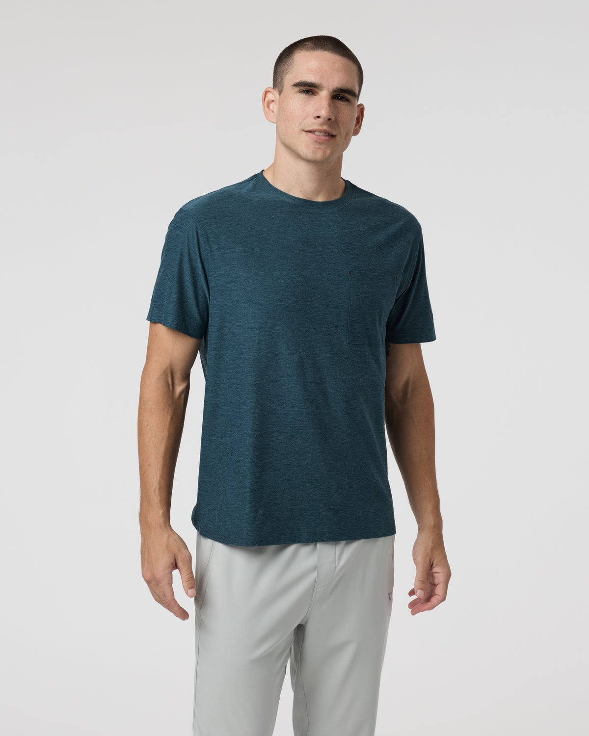 Short Sleeve Strato Pocket Tee - Relaxed Fit Light Deep Sea Heather | Vuori online - US 9299