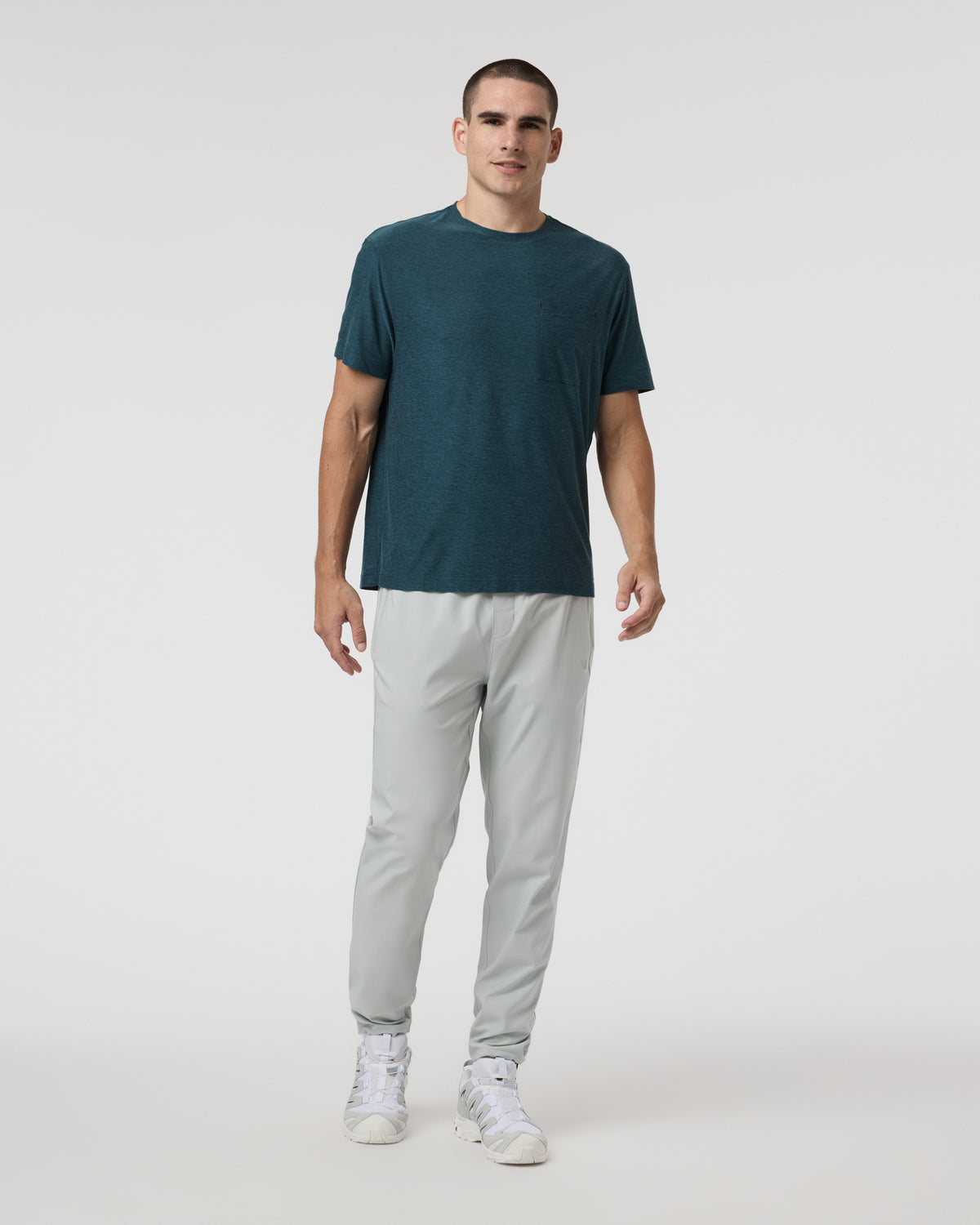 Short Sleeve Strato Pocket Tee - Relaxed Fit Light Deep Sea Heather | Vuori online - US 9299