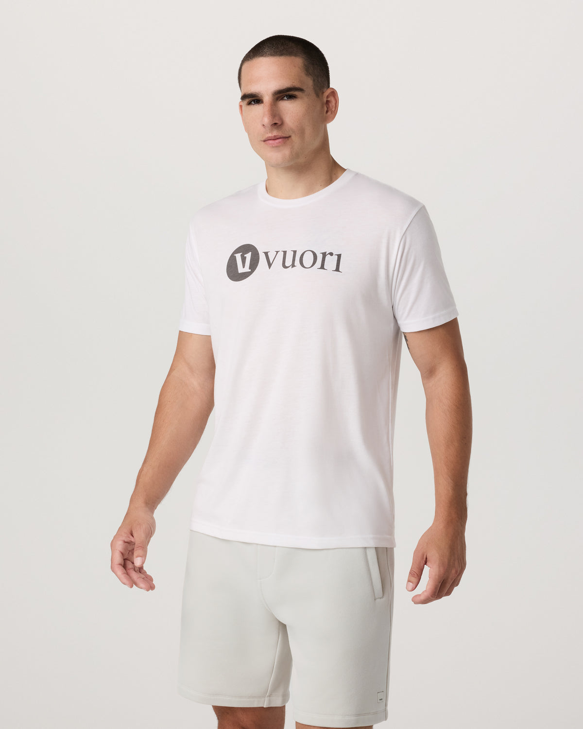 V1 Vuori Wordmark Logo Tee Men's White Logo T-Shirt | Vuori discount - US 3883