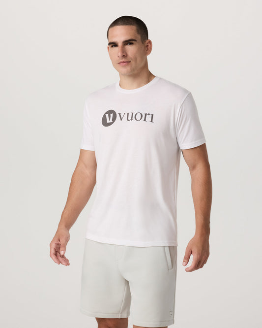 V1 Vuori Wordmark Logo Tee Men's White Logo T-Shirt | Vuori discount - US 3883