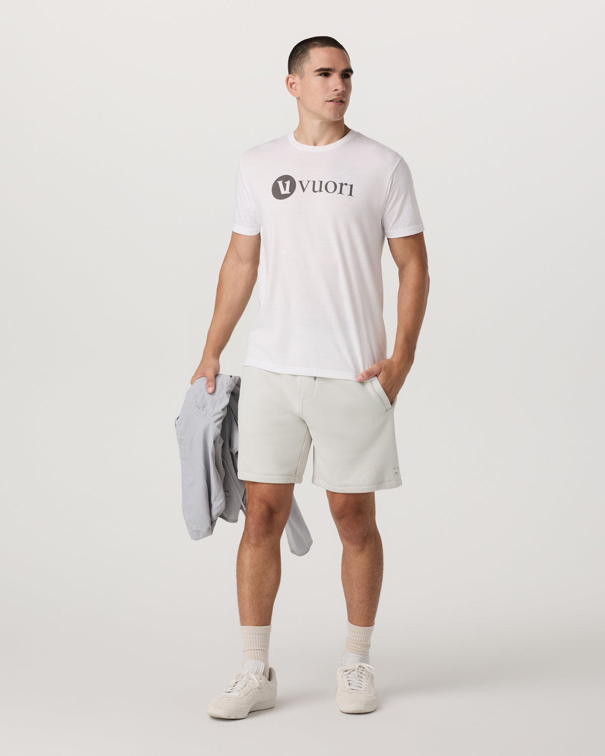 V1 Vuori Wordmark Logo Tee Men's White Logo T-Shirt | Vuori discount - US 3883