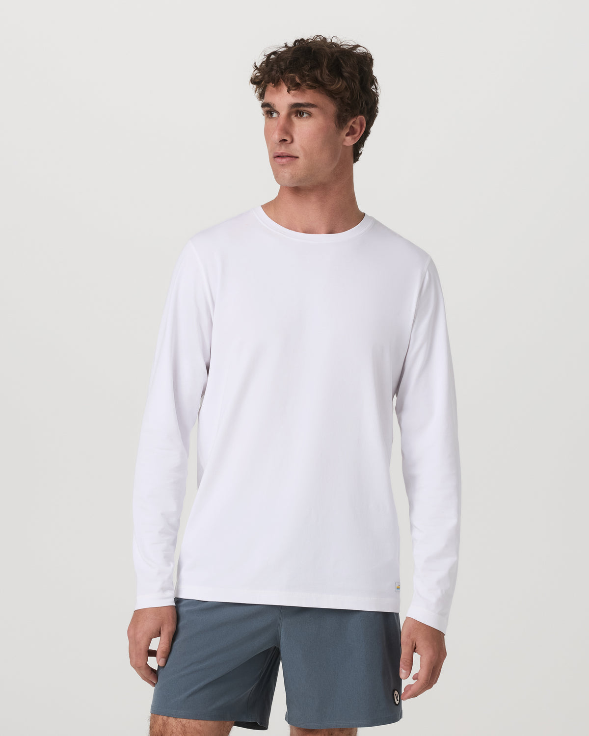 Long Sleeve Tuvalu Tee Men's Lightweight White Shirt | Vuori outlet - US 3060