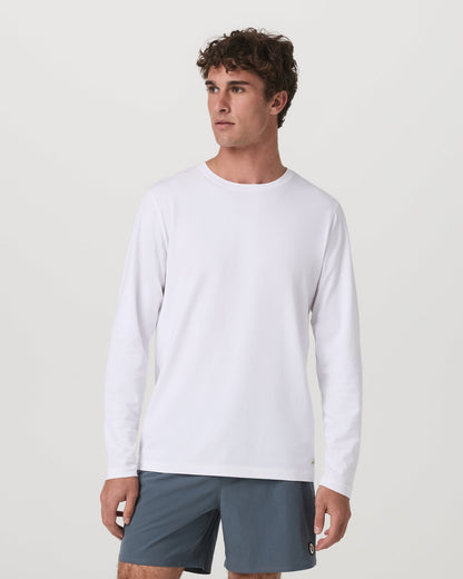Long Sleeve Tuvalu Tee Men's Lightweight White Shirt | Vuori outlet - US 3060