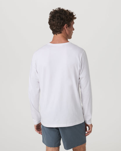 Long Sleeve Tuvalu Tee Men's Lightweight White Shirt | Vuori outlet - US 3060