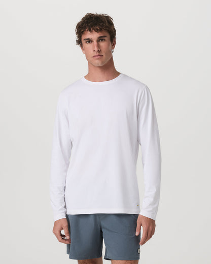 Long Sleeve Tuvalu Tee Men's Lightweight White Shirt | Vuori outlet - US 3060