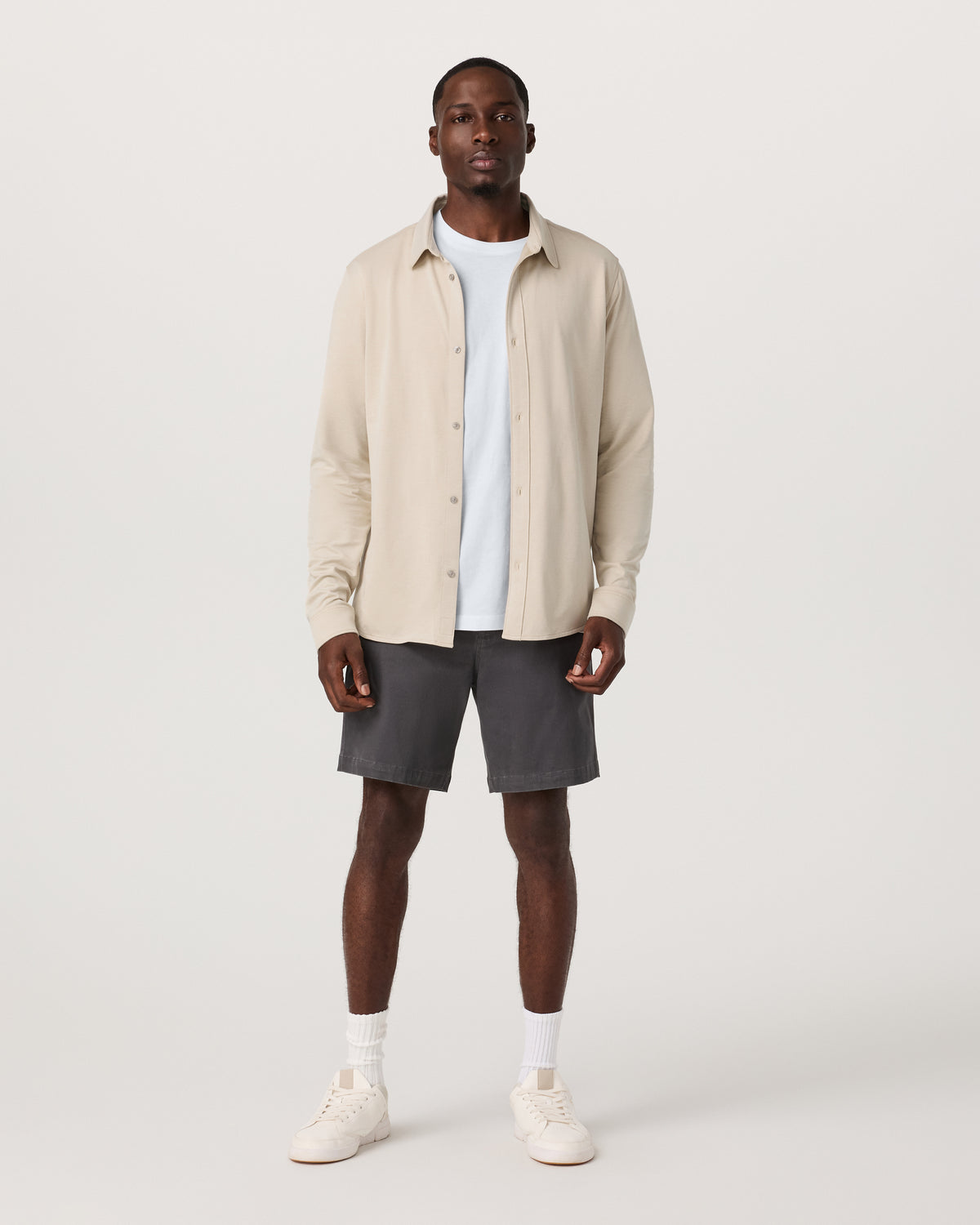 Long Sleeve Knit Oxford Button Down Men's Trench Shirt | Vuori shop - US 1186