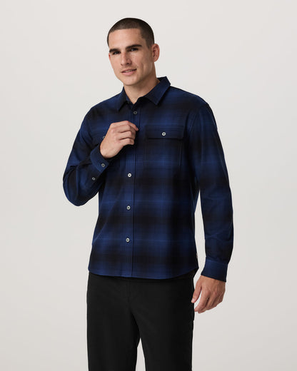 Long Sleeve Flannel Button Down Men's Blue Coast Shirt | Vuori sale - US 9190