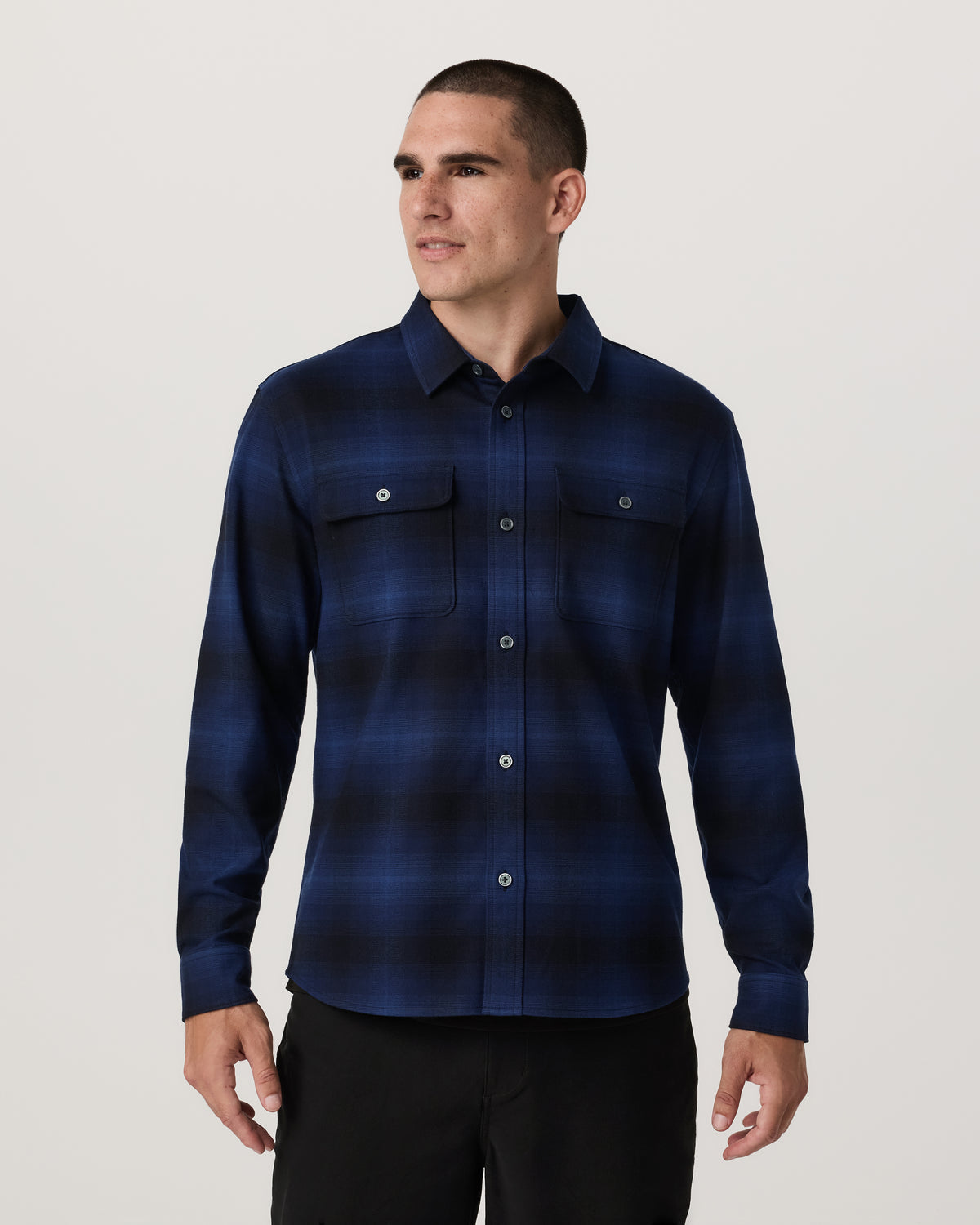 Long Sleeve Flannel Button Down Men's Blue Coast Shirt | Vuori sale - US 9190