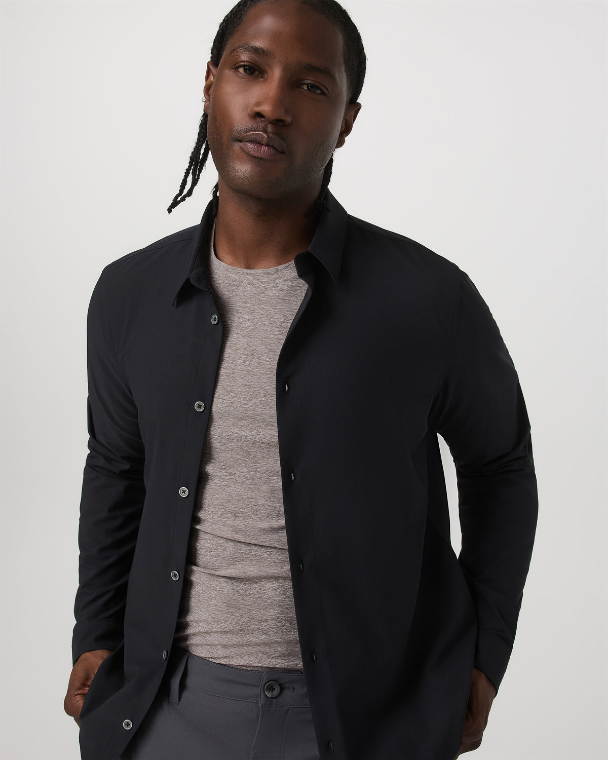 Long Sleeve Manhattan Button Down Men's Black Shirt | Vuori onsale - US 6019