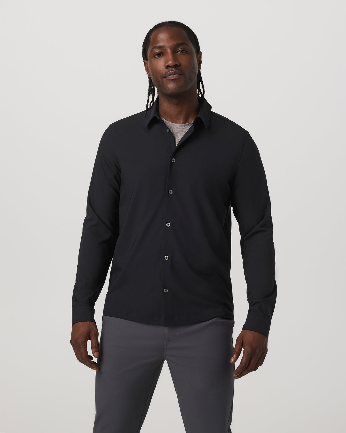 Long Sleeve Manhattan Button Down Men's Black Shirt | Vuori onsale - US 6019