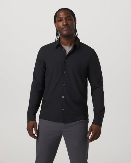 Long Sleeve Manhattan Button Down Men's Black Shirt | Vuori onsale - US 6019