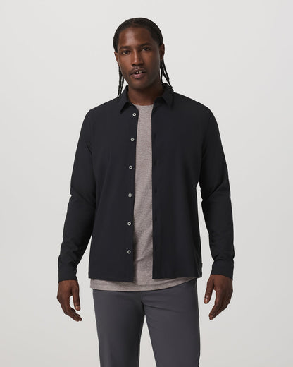 Long Sleeve Manhattan Button Down Men's Black Shirt | Vuori onsale - US 6019