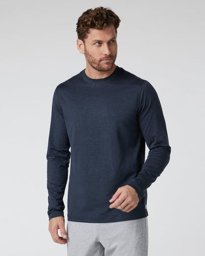 Long Sleeve Ponto Performance Tee Midnight Heather | Vuori for sale - US 9916