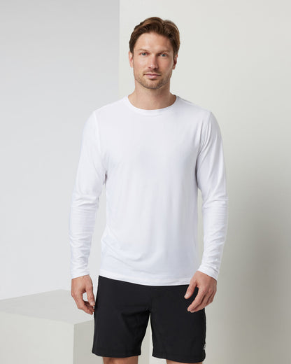Long Sleeve Strato Tech Tee Men's White Shirt | Vuori discount - US 8056