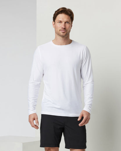 Long Sleeve Strato Tech Tee Men's White Shirt | Vuori discount - US 8056