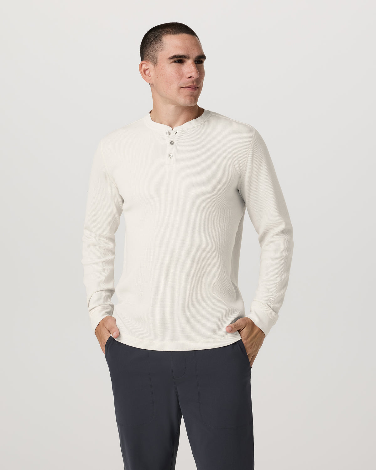 Waffle Henley Men's Marshmallow Henley Top | Vuori outlet - US 6241