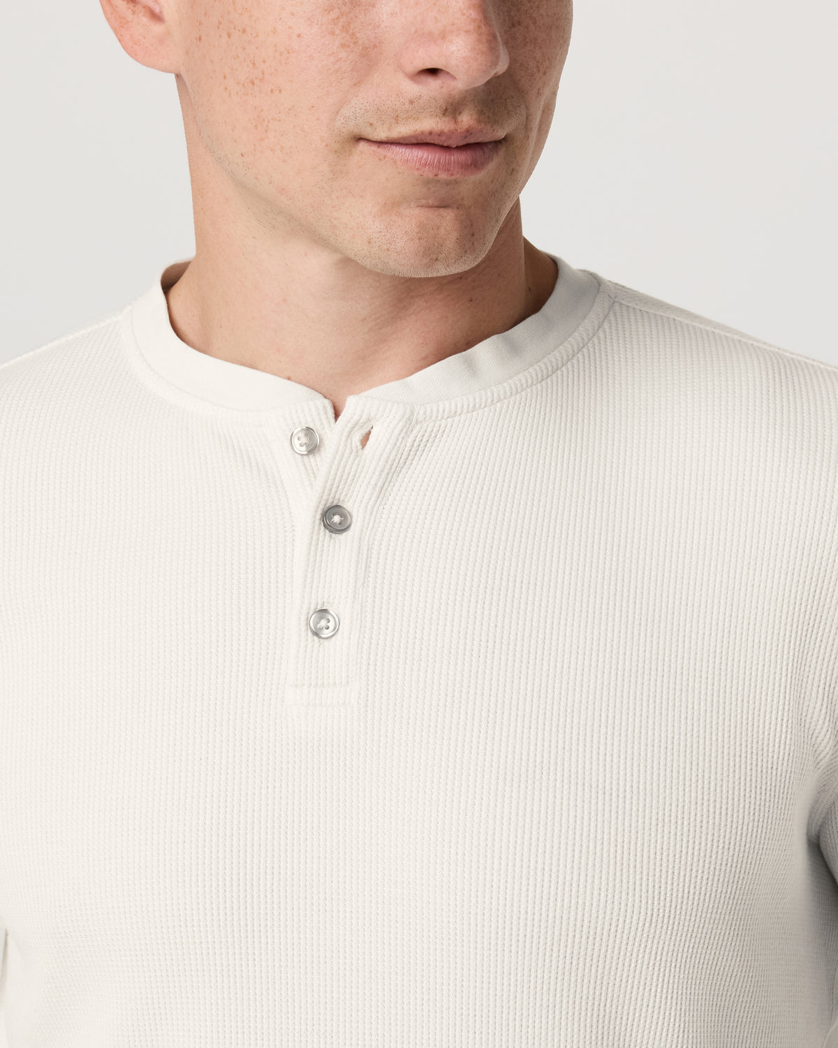 Waffle Henley Men's Marshmallow Henley Top | Vuori outlet - US 6241