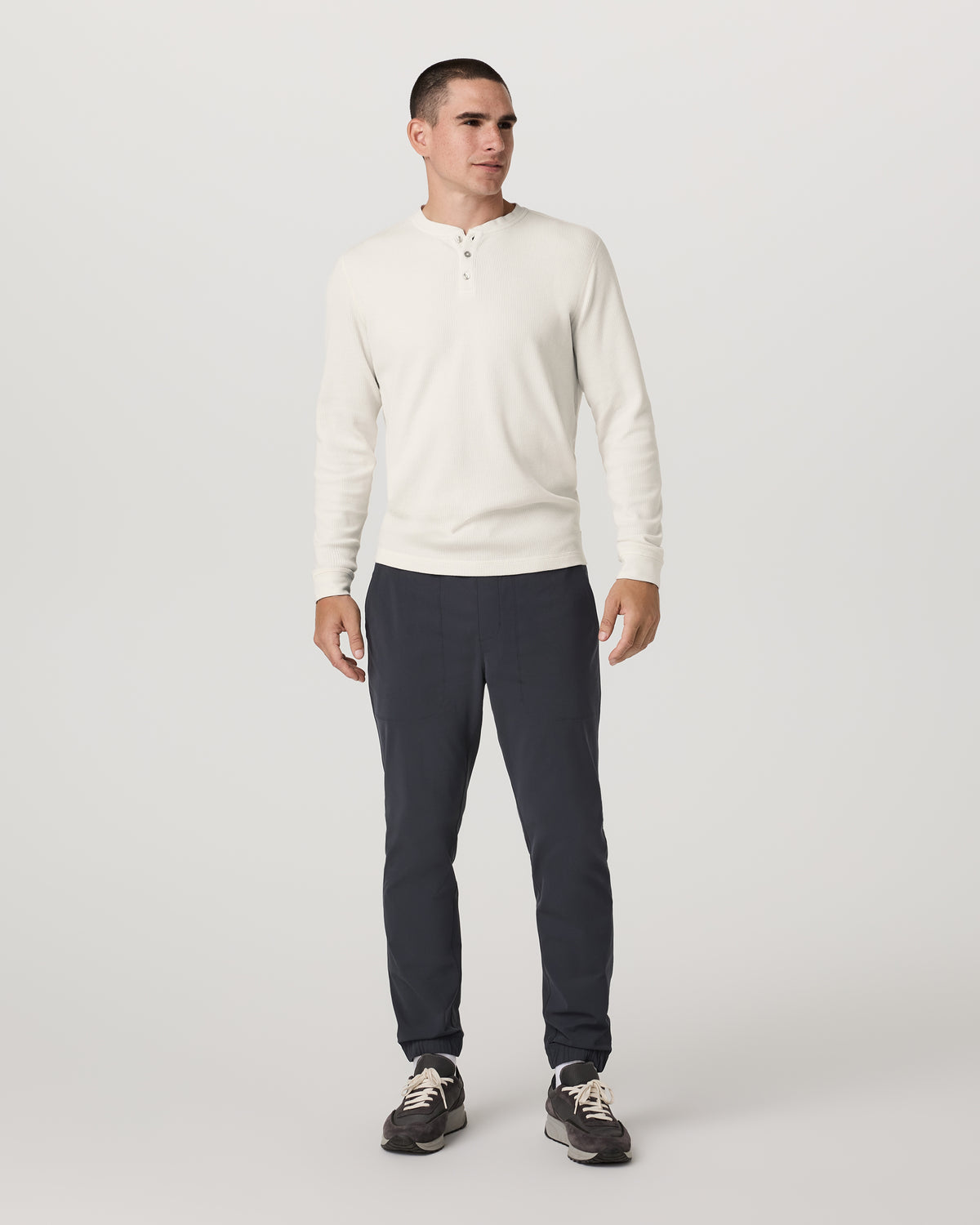 Waffle Henley Men's Marshmallow Henley Top | Vuori outlet - US 6241