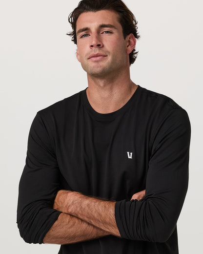 Men's Long Sleeve Clearview Seamless Tee Black | Vuori sale - US 8288