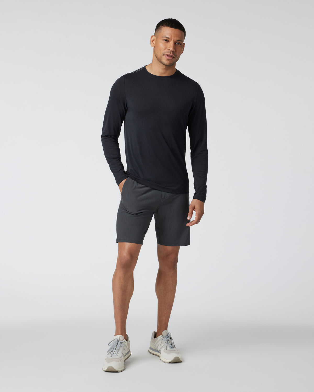 Long Sleeve Current Tech Tee Black T-Shirt | Vuori onsale - US 7875