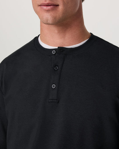 Long Sleeve Coronado Henley - Relaxed Black Heather | Vuori for sale - US 3724