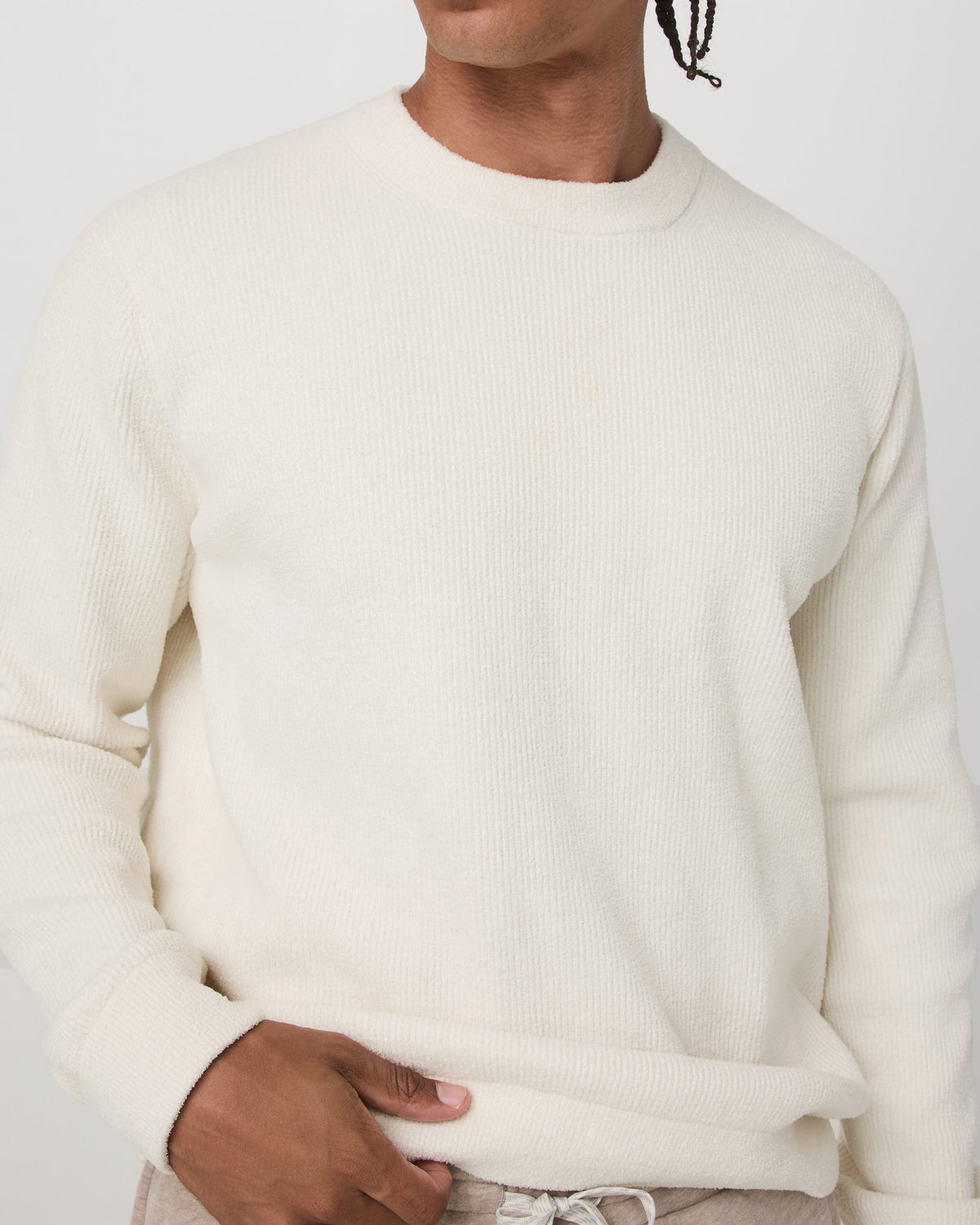 Midweight Rib Sweater Men's Ivory Ribbed Knit Sweater | Vuori online - US 6262