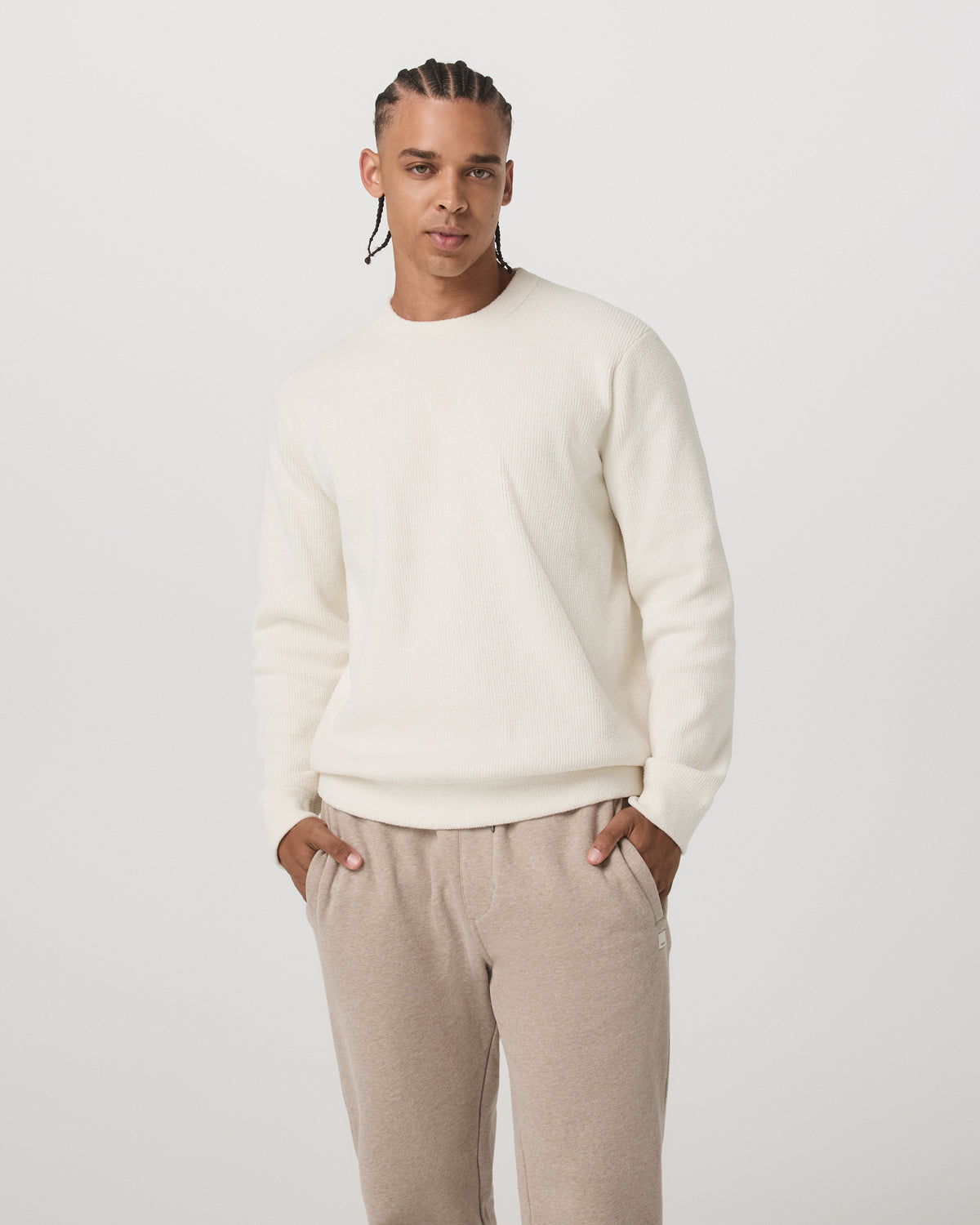 Midweight Rib Sweater Men's Ivory Ribbed Knit Sweater | Vuori online - US 6262