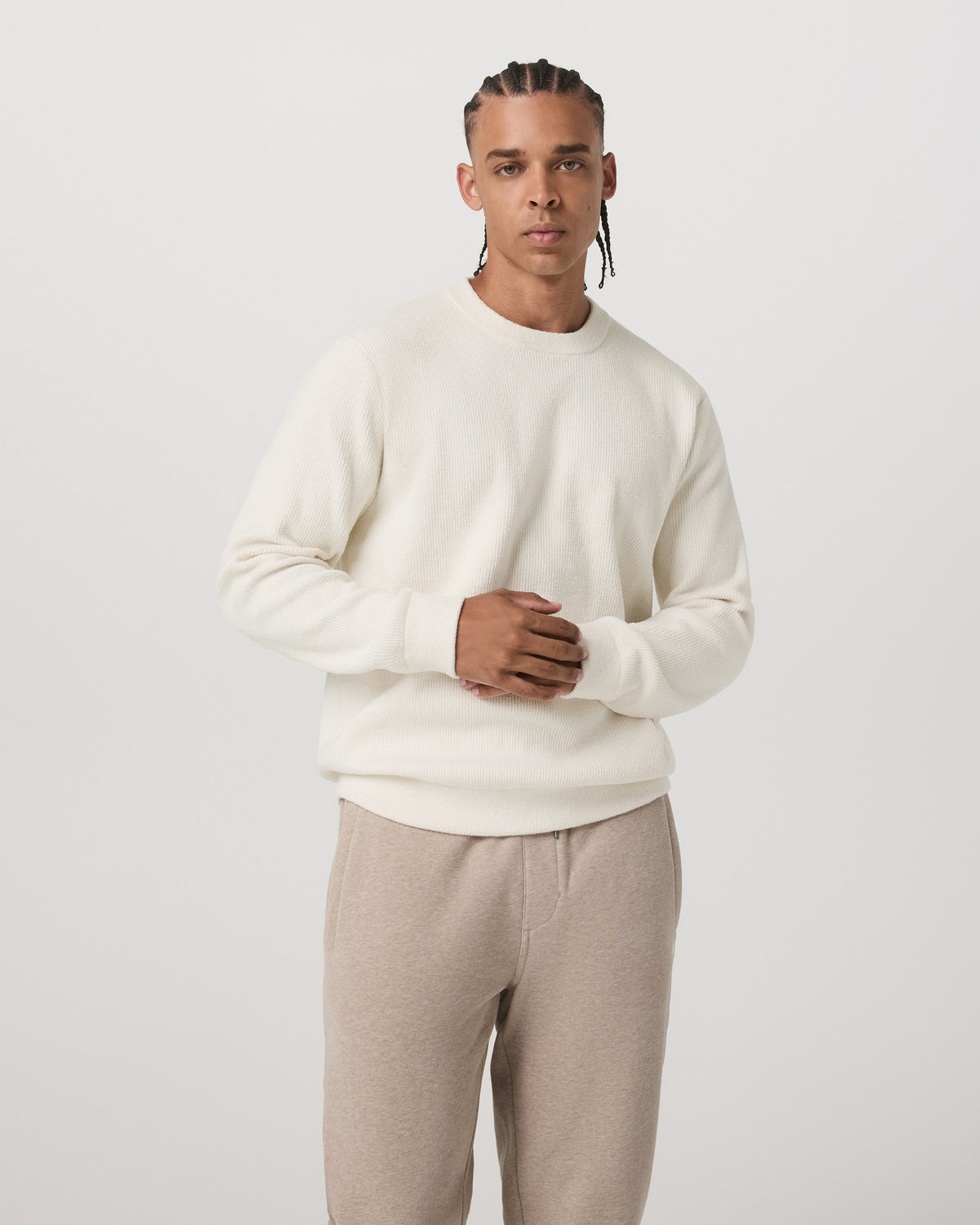 Midweight Rib Sweater Men's Ivory Ribbed Knit Sweater | Vuori online - US 6262