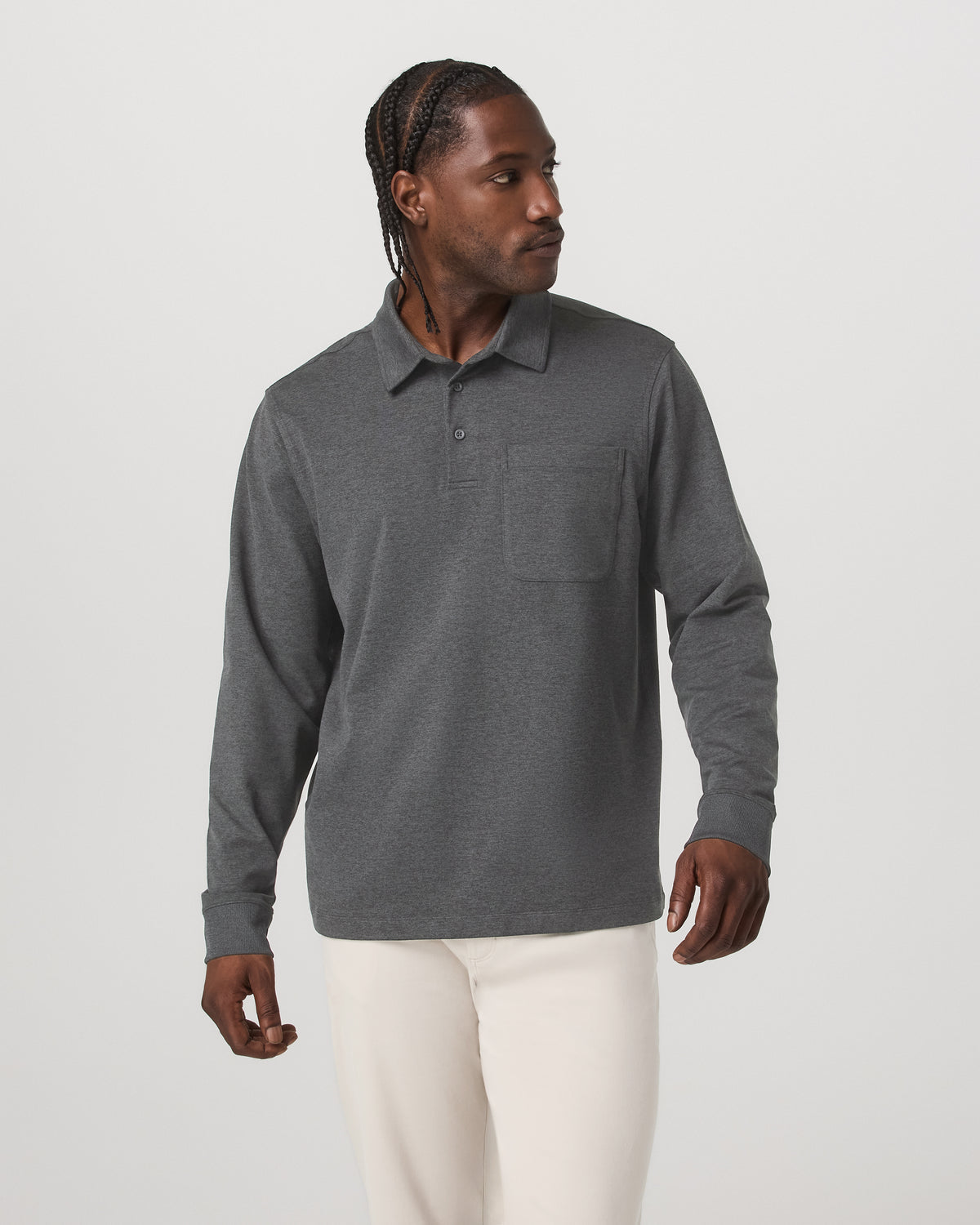 Men's Long Sleeve Coronado Rugby Charcoal Heather | Vuori discount - US 5861