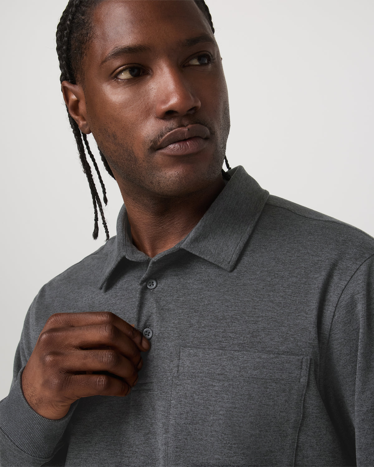 Men's Long Sleeve Coronado Rugby Charcoal Heather | Vuori discount - US 5861