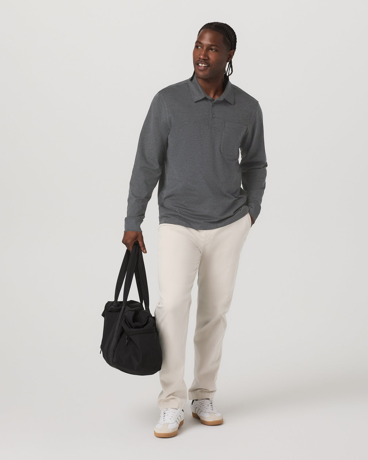 Men's Long Sleeve Coronado Rugby Charcoal Heather | Vuori discount - US 5861