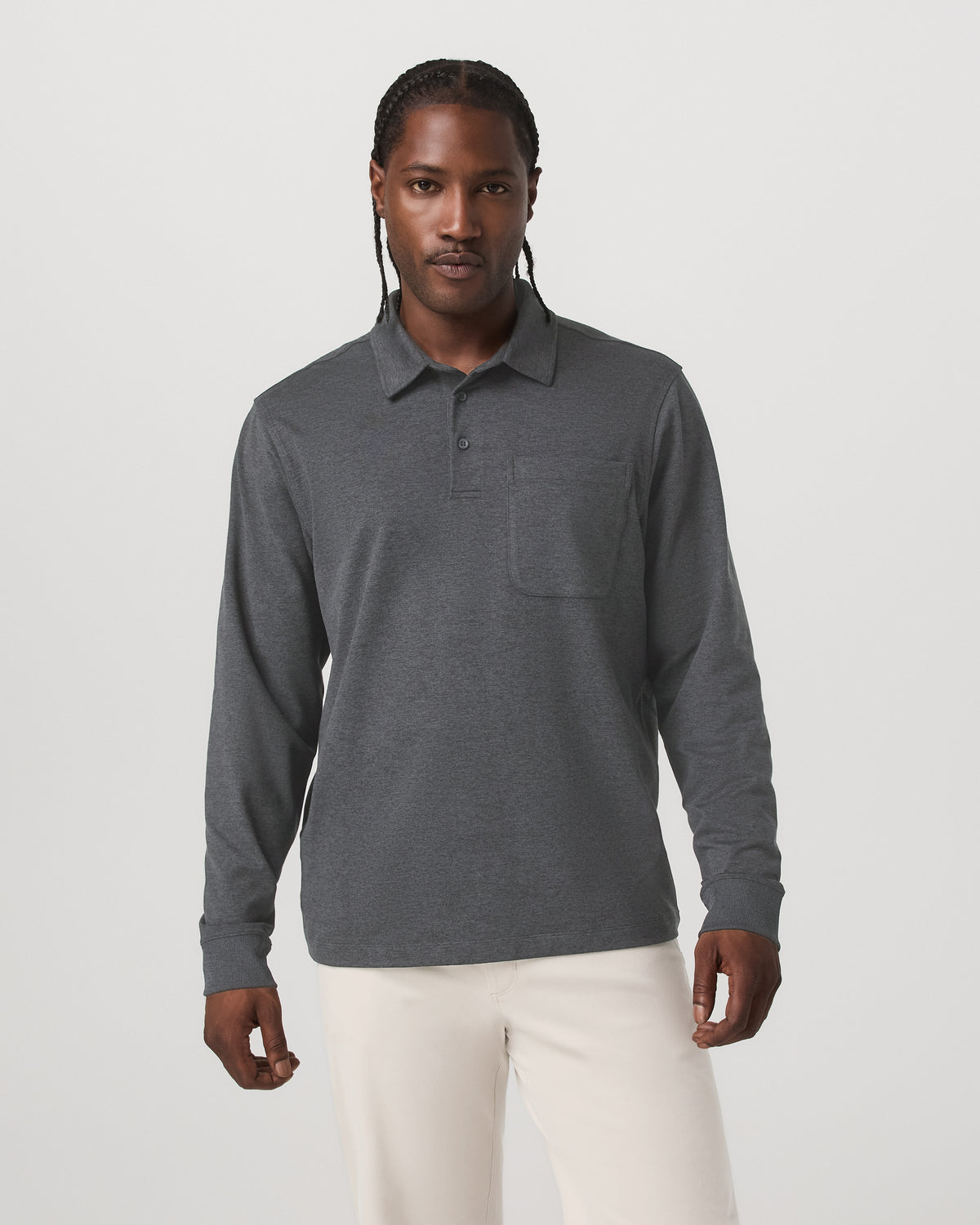 Men's Long Sleeve Coronado Rugby Charcoal Heather | Vuori discount - US 5861