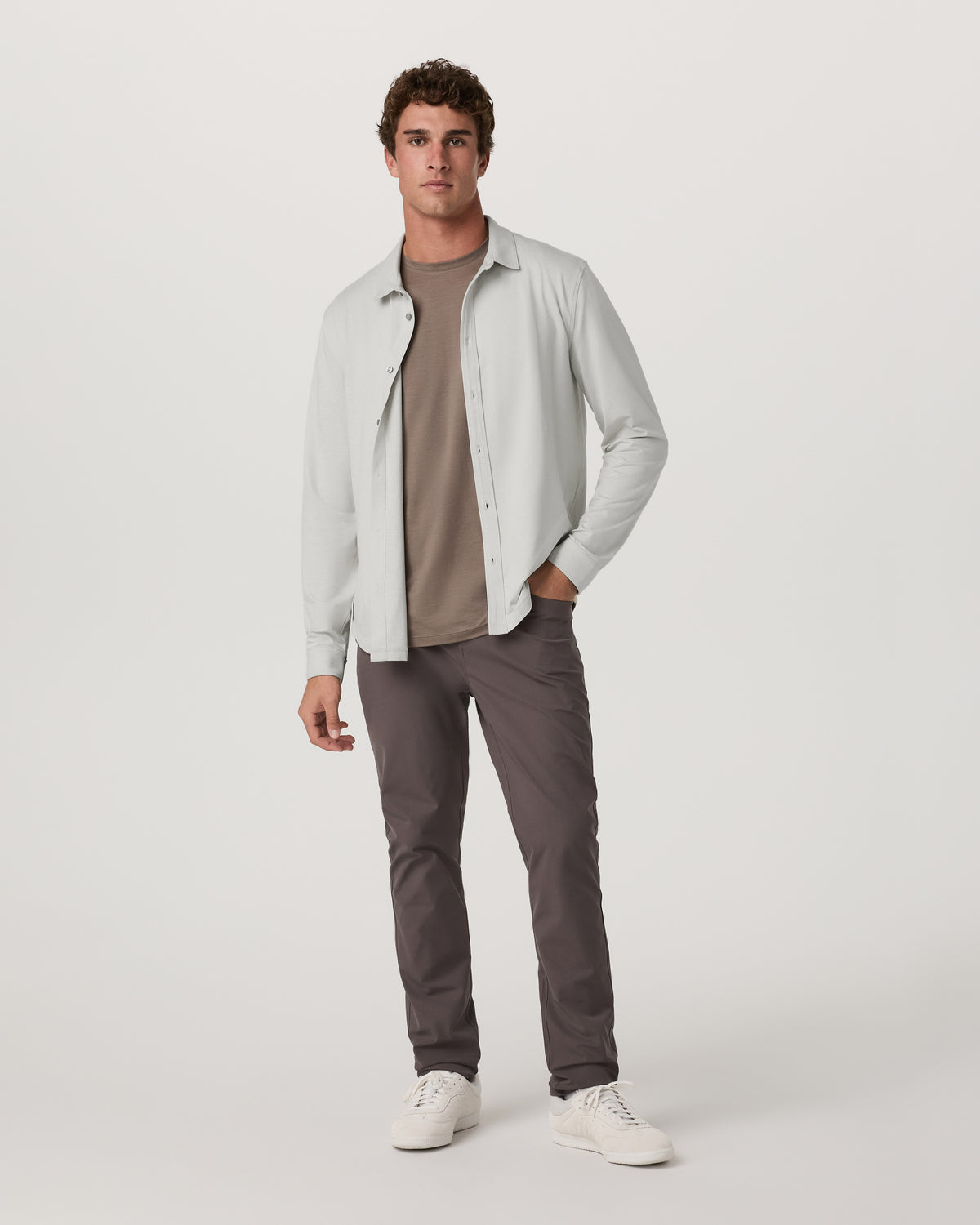 Men's Long Sleeve Ponto Button Down Salt Heather | Vuori outlet - US 7671