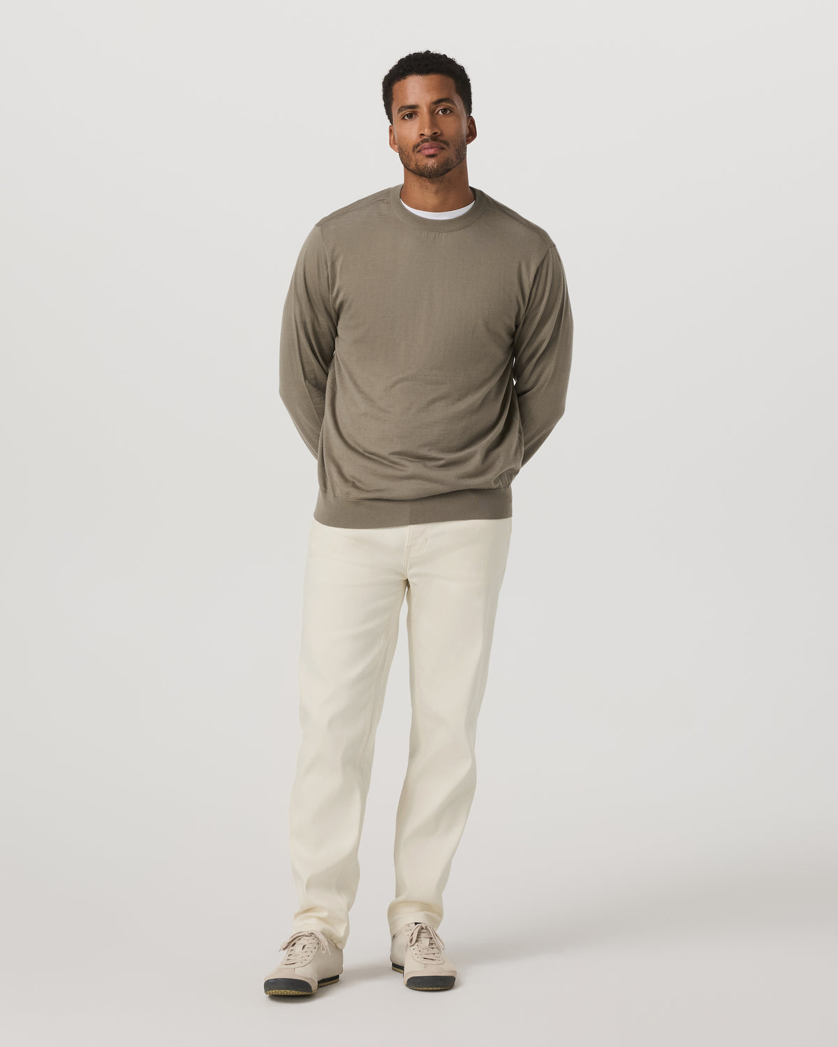 Merino Fine Gauge Wool Sweater Men's Taupe Sweater | Vuori shop - US 1633