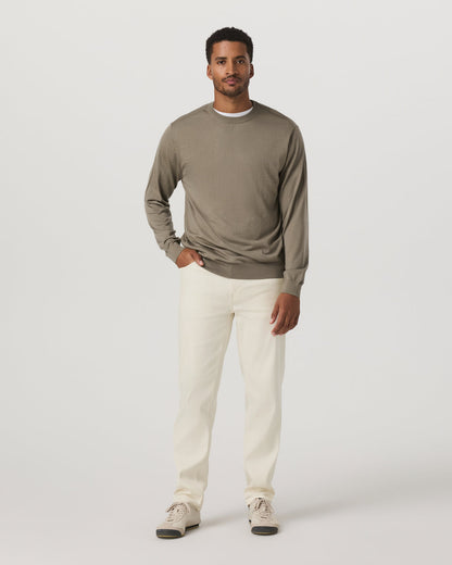 Merino Fine Gauge Wool Sweater Men's Taupe Sweater | Vuori shop - US 1633