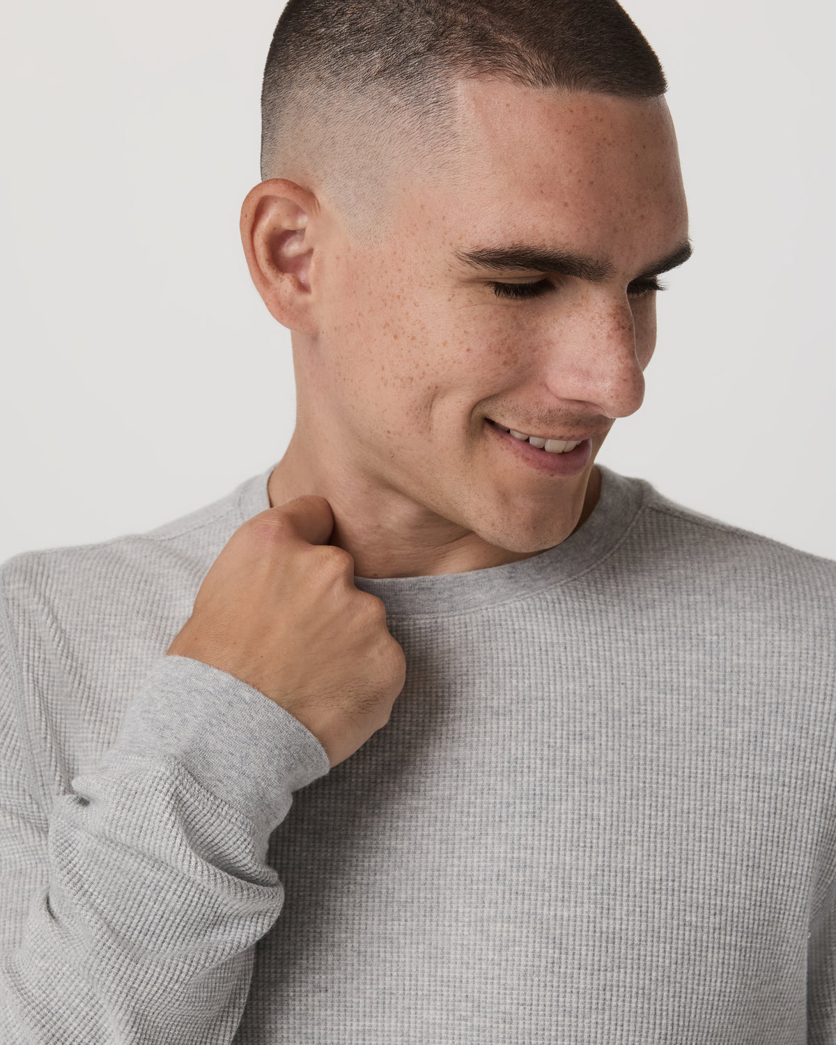 Waffle Crew Men's Light Grey Thermal Shirt | Vuori online - US 9984